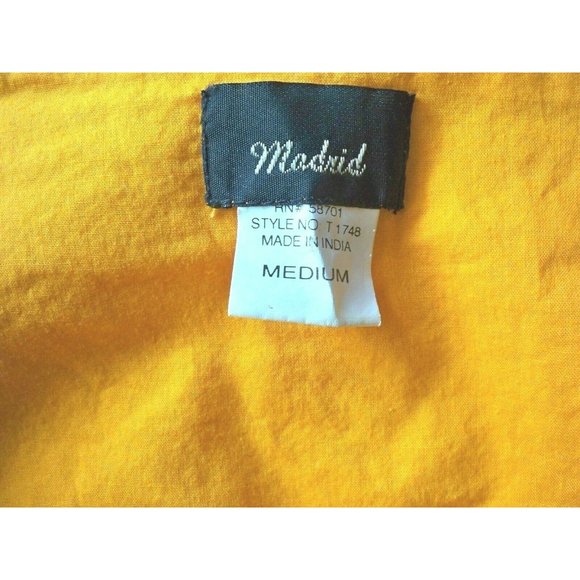 Madrid Hand Painted Drop Waist Skirt M Orange Gathered Knee Length Festival Mod - Picture 10 of 12